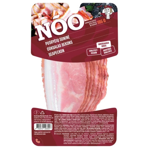 Cūkgaļas bekons karsti kūpināts 105g