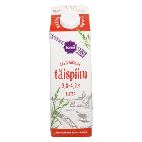 Täispiim Farmi 3,8-4,2% 1l