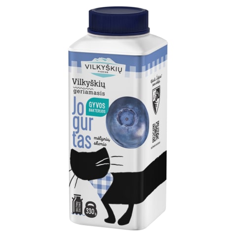Mėlynių sk. VILKYŠKIŲ ger. jogurtas, 2 %,330g