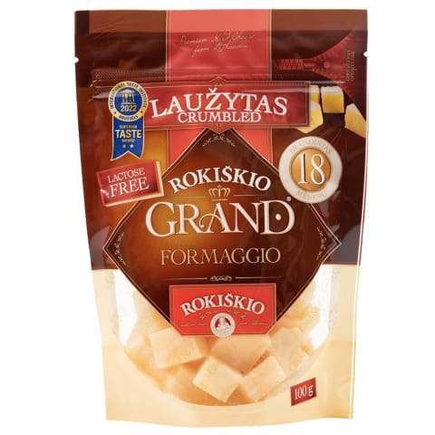 Lauž. gab. sūris ROKIŠKIO GRAND, 18 mėn, 100g