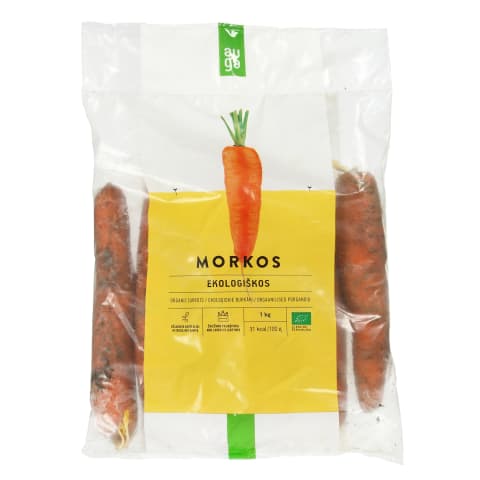 Ekologiškos fasuotos plautos morkos, 1 kg