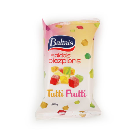 Saldais biezpiens Baltais Tutti Frutti 100g
