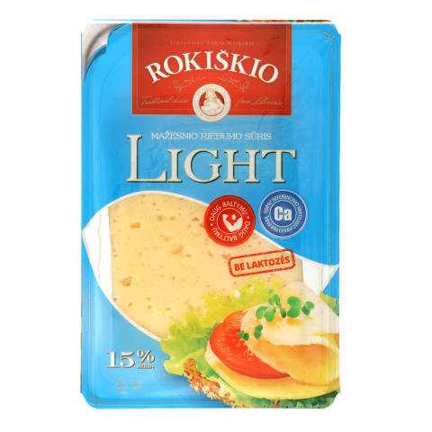 Sūris be laktozės ROKIŠKIO LIGHT, 15 %, 150 g