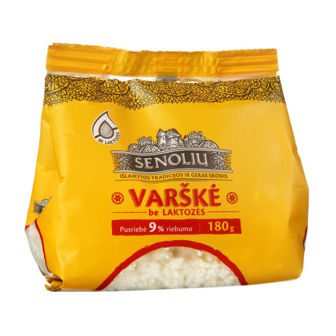 SENOLIŲ varškė be laktozės, 9% rieb., 180g