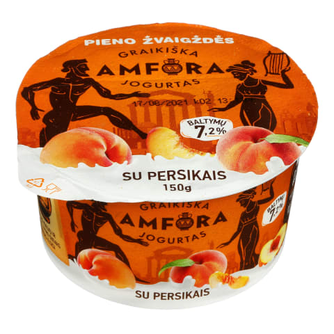 Graikiškas jogurtas su persikais, 3,1%, 150g