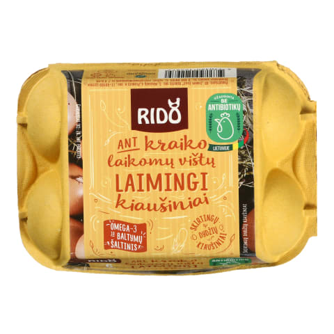 LAIMINGI kiaušiniai RIDO, 6 vnt., 318g