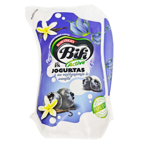 Jogurt.su mėlyn.ir vanil.BIFI ACTIVE,2%,0,9kg