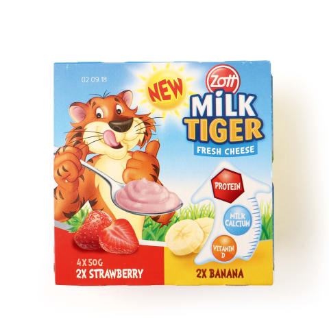 Deserts Milk Tiger svaigā siera, zemeņu 4x50g