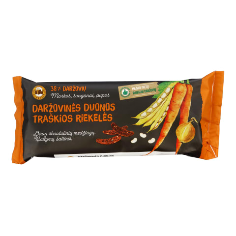 Traškios DARŽOVINĖS duonos riekelės, 120g
