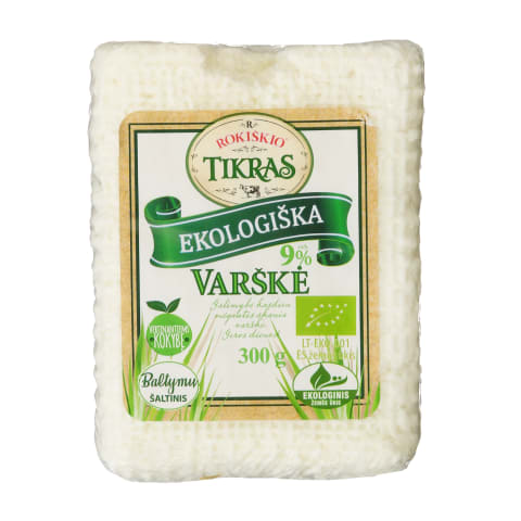Eko. ROKIŠKIO TIKRAS varškė, 9% rieb., 300g