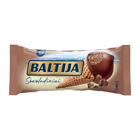 Saldējums Baltija šokol. ar vafeļ. 140ml/81g