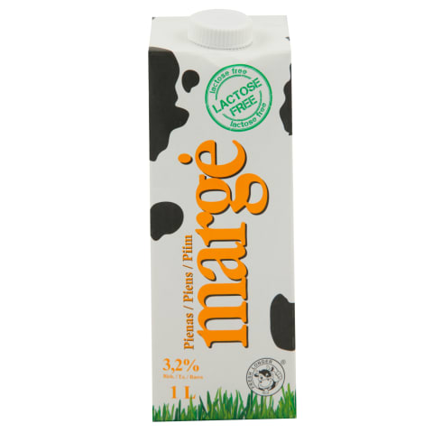 Piens Marge bez laktozes UHT 3,2% 1l