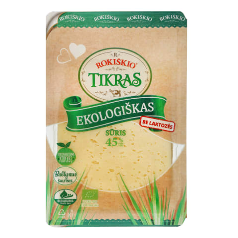 Ekol. ROKIŠKIO TIKRAS sūris, 45% rieb., 150g