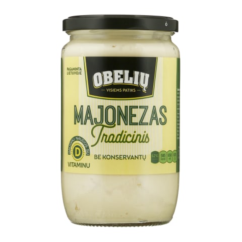 OBELIŲ majonezas be konser., 62% rieb., 650ml