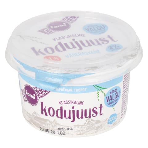 Farmi kodujuust väherasvane 330g laktoosivaba