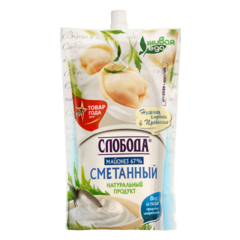 Majonezas SLOBODA Provansal Smetanij,67%,400g