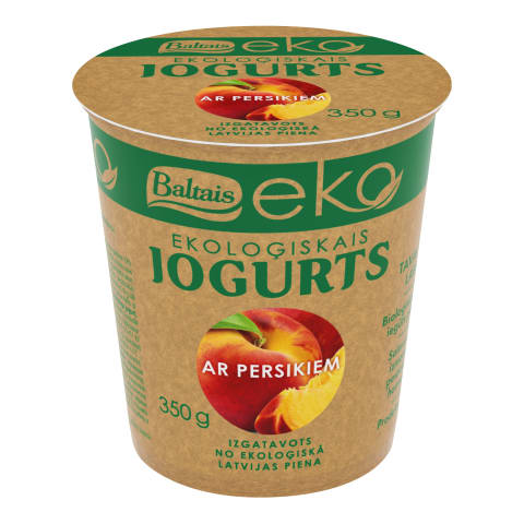 Jogurts Baltais ar persikiem EKO 350g