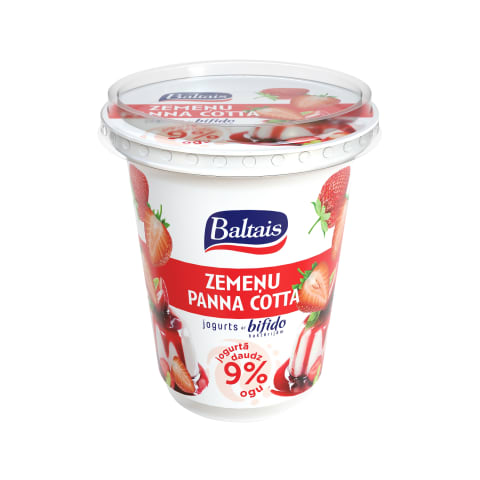 Jogurts Baltais Panna cotta zemeņu 300g