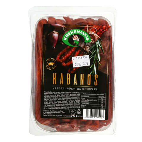 Karštai rūkytos KABANOSY dešrelės,500g