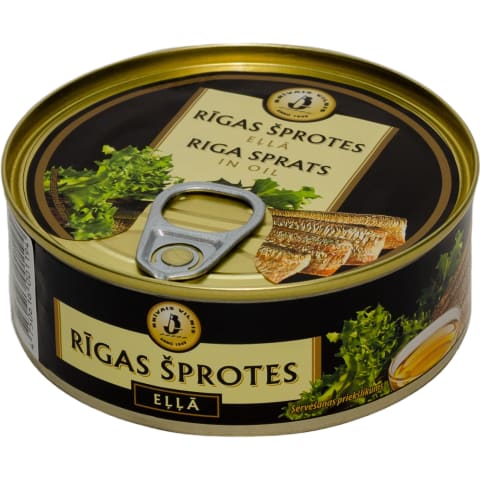 Šprotes Rīgas eļļā, ar atslēdziņu 240g/168g