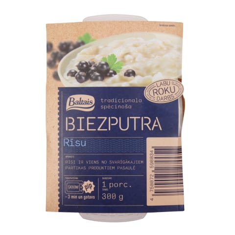 Biezputra Baltais rīsu 300g