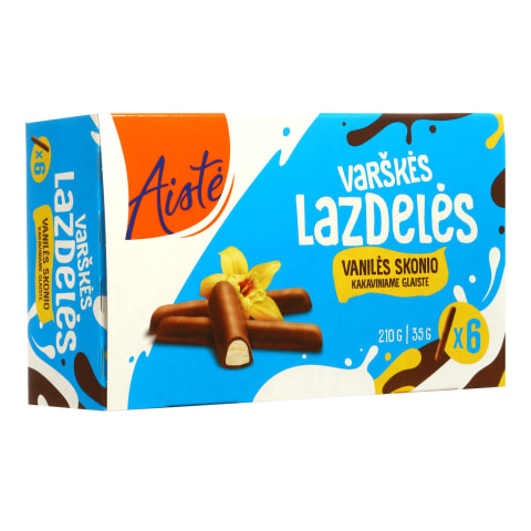 Vanilės sk. varškės lazdelės AISTĖ, 6 x 35 g