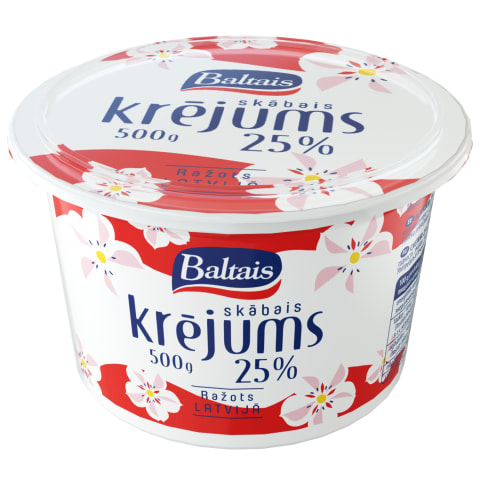 Skābais krējums Baltais 25% 500g