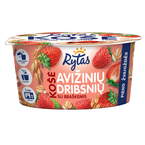Avižin. dribsnių košė su braškėmis RYTAS,150g