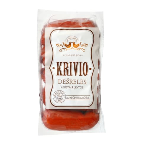 Karštai rūkytos KRIVIO dešrelės, a. r., 590 g