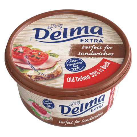 Margarinas DELMA EXTRA, 39 % rieb., 500 g