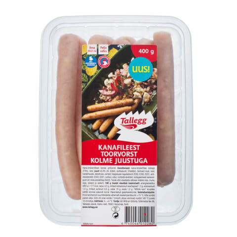 Kanafileest toorvorst kolme juustuga 400g