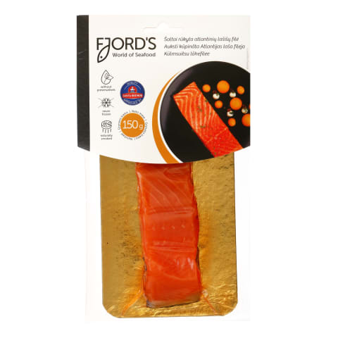 Š. r. atlant. lašišų filė su oda FJORDS, 150g