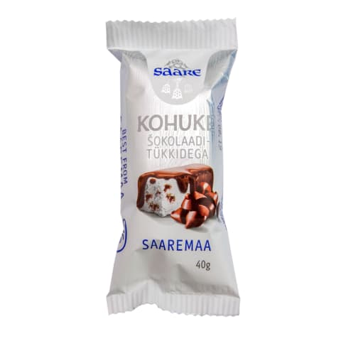 Kohuke šokolaaditükkidega, SAARE, 40 g