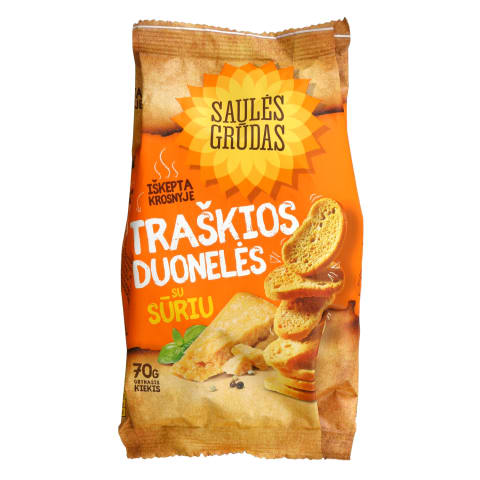 Traškios duonelės su sūriu SAULĖS GRŪDAS,125g