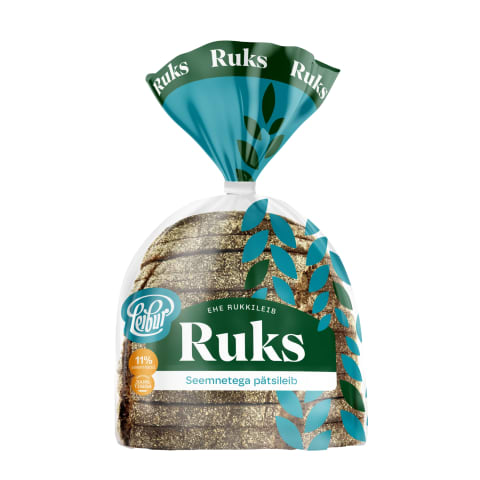 Ruks seemneleib 10% seemneid, LEIBUR, 390 g