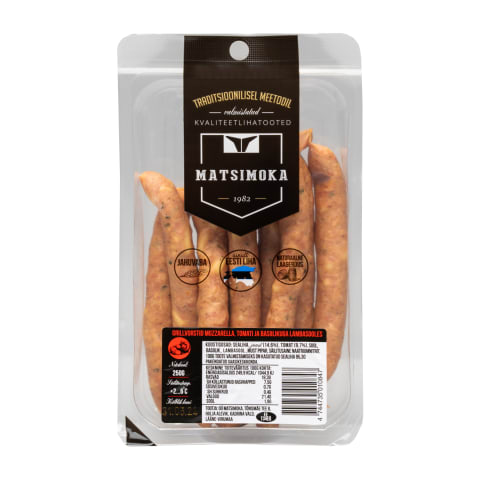 Grillvorstid mozzarella, tomati ja basiilikuga lambasooles, 250 g