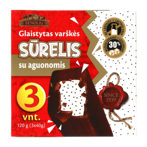 SENOLIŲ varškės sūrelis su aguon.,20,9%,3x40g