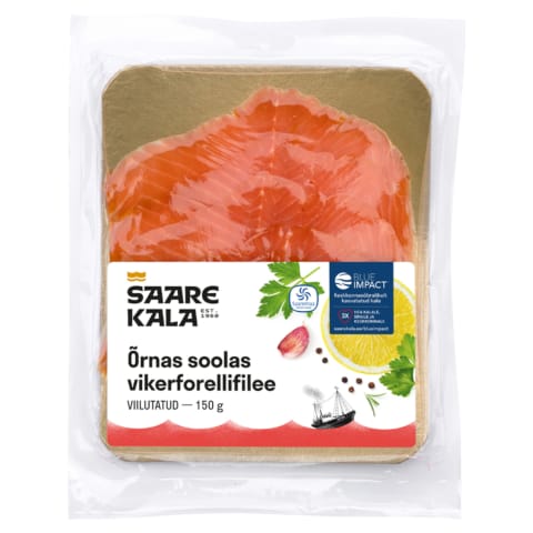 Õrnas soolas vikerforellifilee viilutatud 150g