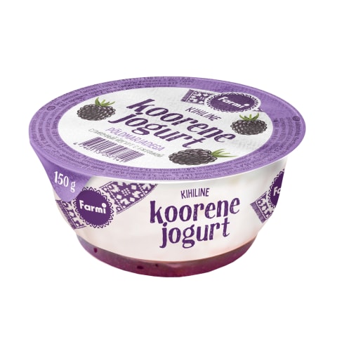 Jogurt koorene põldmarjadega laktoosivaba, FARMI, 150 g
