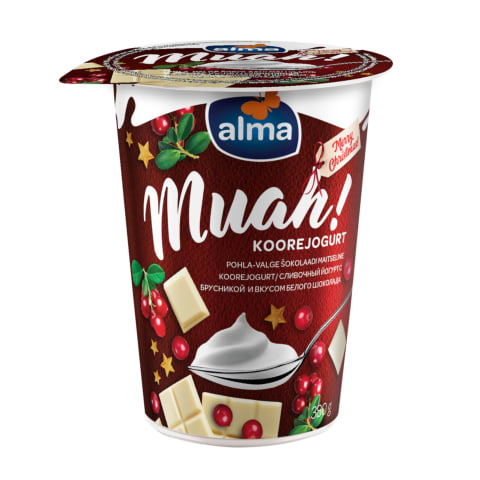 Koorejogurt pohla ja valge šokolaadi maitseline Alma Muah 380g