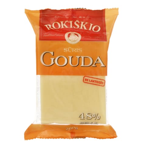 Sūris ROKIŠKIO GOUDA, 48 %, 200 g