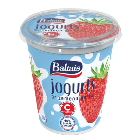 Jogurt maasikamaitseline C vitamiiniga Baltais 300g