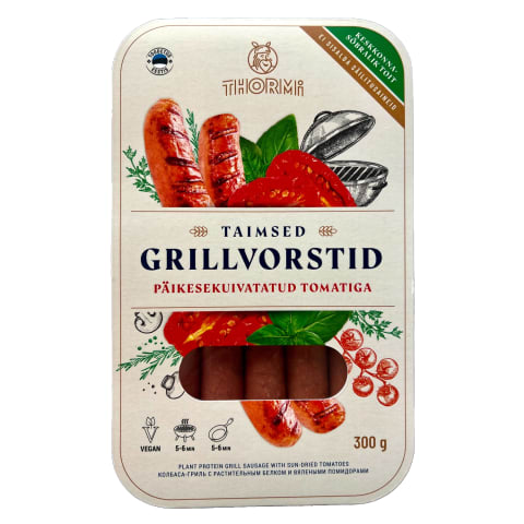 Thormi Taimevalgu grillvorstid päikesekuiv.tomatiga 350g