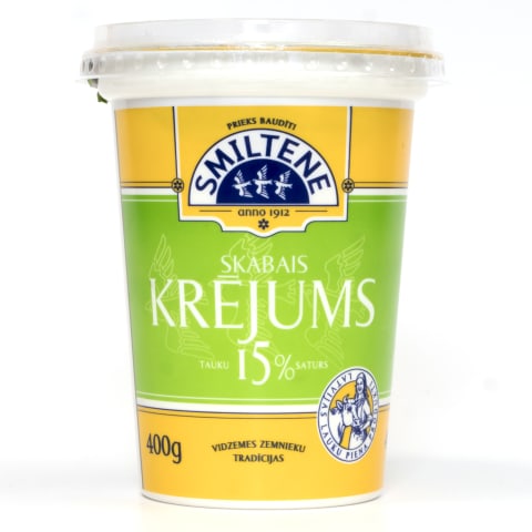 Skābais krējums Smiltene 15% 400g