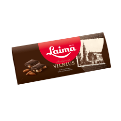 Juodasis šokokadas su nesmulkintais migdolais LAIMA VILNIUS, 190 g