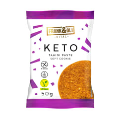 Minkštas sausainis su tahini sezamo pasta FRANK&OLI, su saldikliu, 50 g