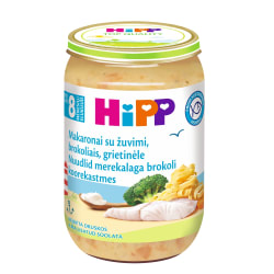 Makaronų su jūros žuvimi ir kreminiais brokoliais tyrelė HIPP, nuo 8 mėnesių amžiaus, 220 g