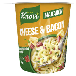 Makaronai su sūrio padažu ir rūkytu kiaulienos kumpiu KNORR, 71 g