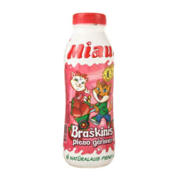 Sterilizuotas braškinis pieno gėrimas MIAU, 2,3 % rieb., 0,45 l