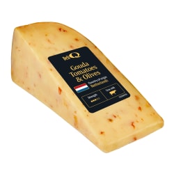 GOUDA sūris su alyvuogėmis ir pomidorais DELI Q, 130 g